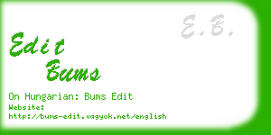 edit bums business card